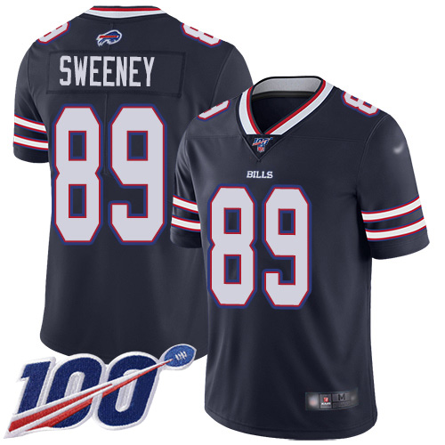 Men Buffalo Bills #89 Tommy Sweeney Limited Navy Blue Inverted Legend 100th Season NFL Jersey->buffalo bills->NFL Jersey